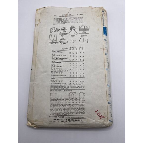 Vintage 1960s 1970s Sewing Pattern Bo Peep Victorian Renaissance Butterick 8273 - Picture 2 of 2